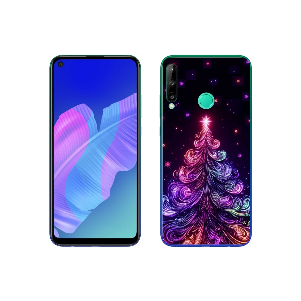 Gelový kryt mmCase na Huawei P40 Lite E - neonový vánoční stromek 1