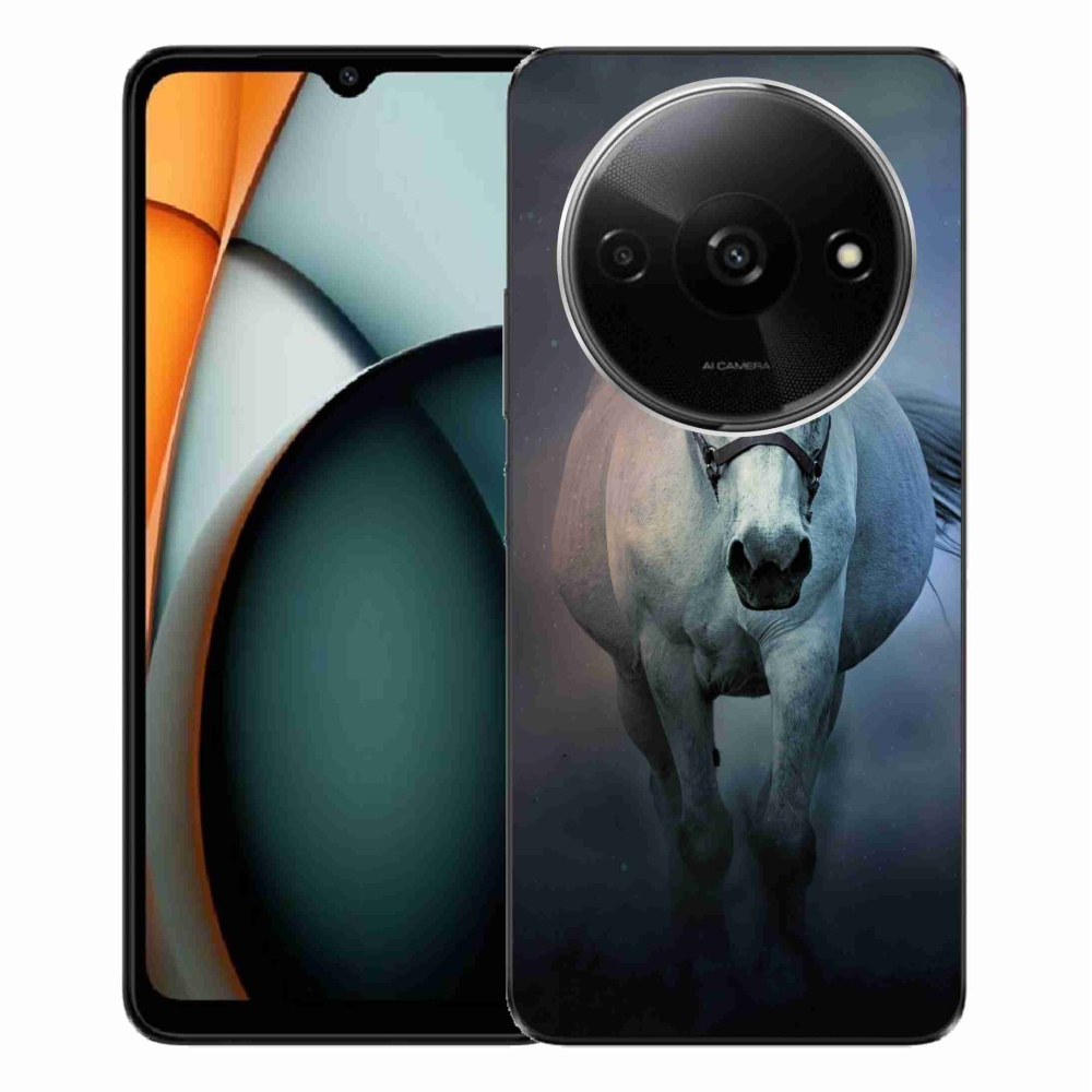 Gelový obal mmCase na Xiaomi Redmi A3 - běžící bílý kůň
