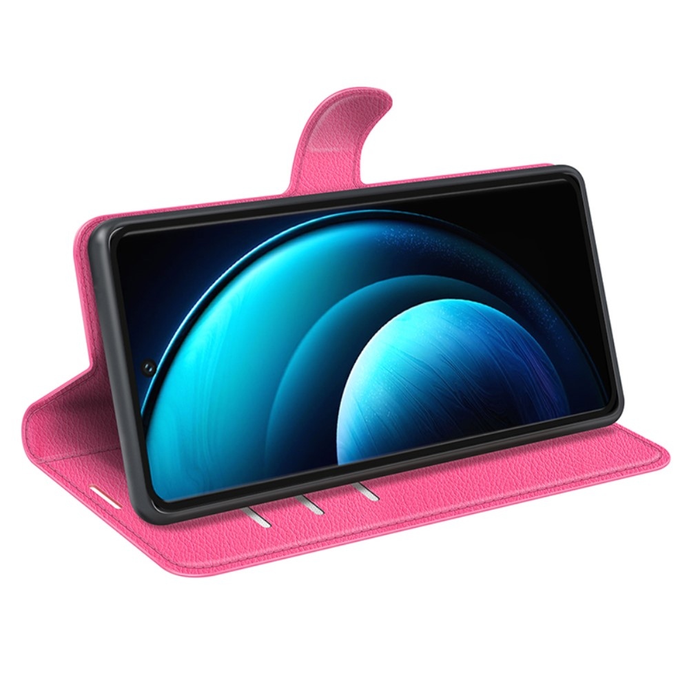Litchi knížkové pouzdro na Vivo X100 Pro 5G - rose