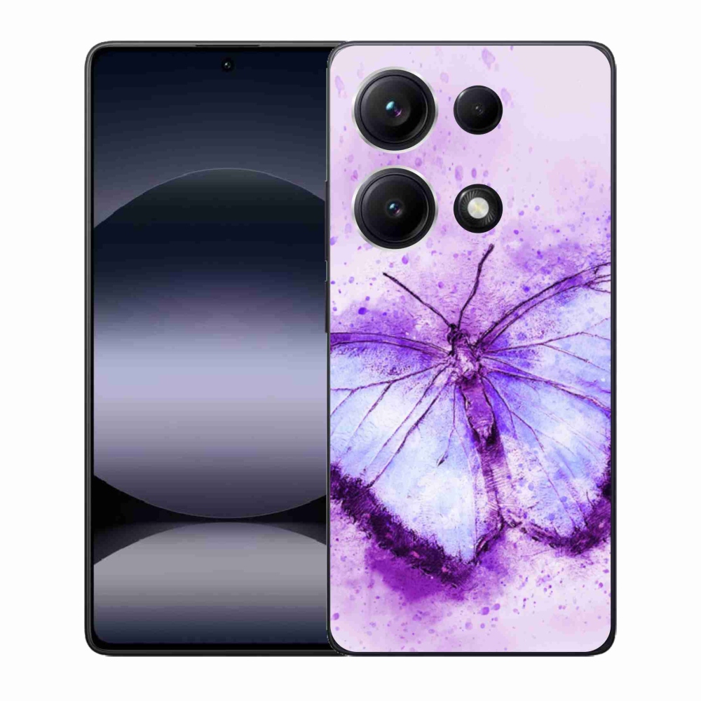 Gelový kryt mmCase na Xiaomi Redmi Note 14S - fialový motýl
