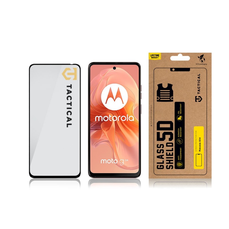 Tactical Glass Shield 5D sklo pro Motorola G04 Black 