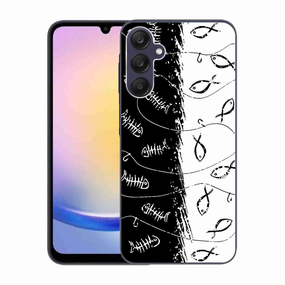 Gelový kryt mmCase na Samsung Galaxy A25 5G - kostry a rybky