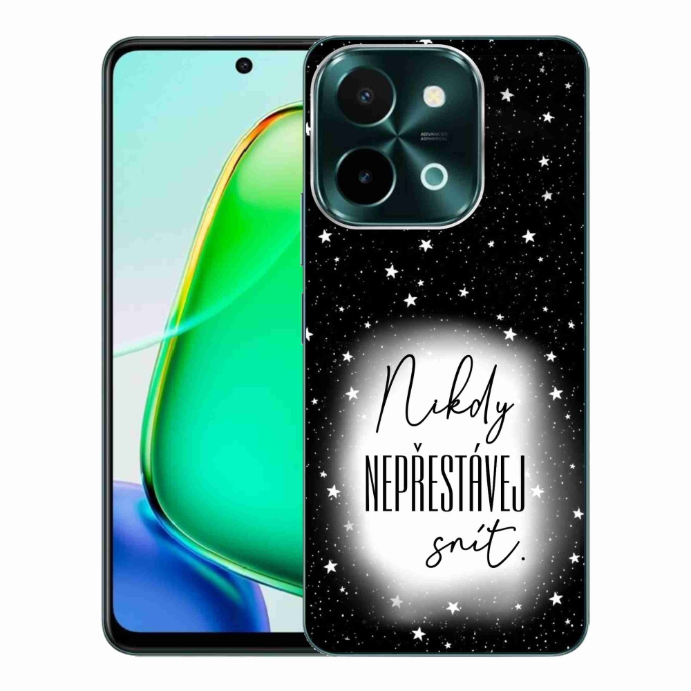 Gelový kryt mmCase na Vivo Y28 - citát 1 bíločerné pozadí
