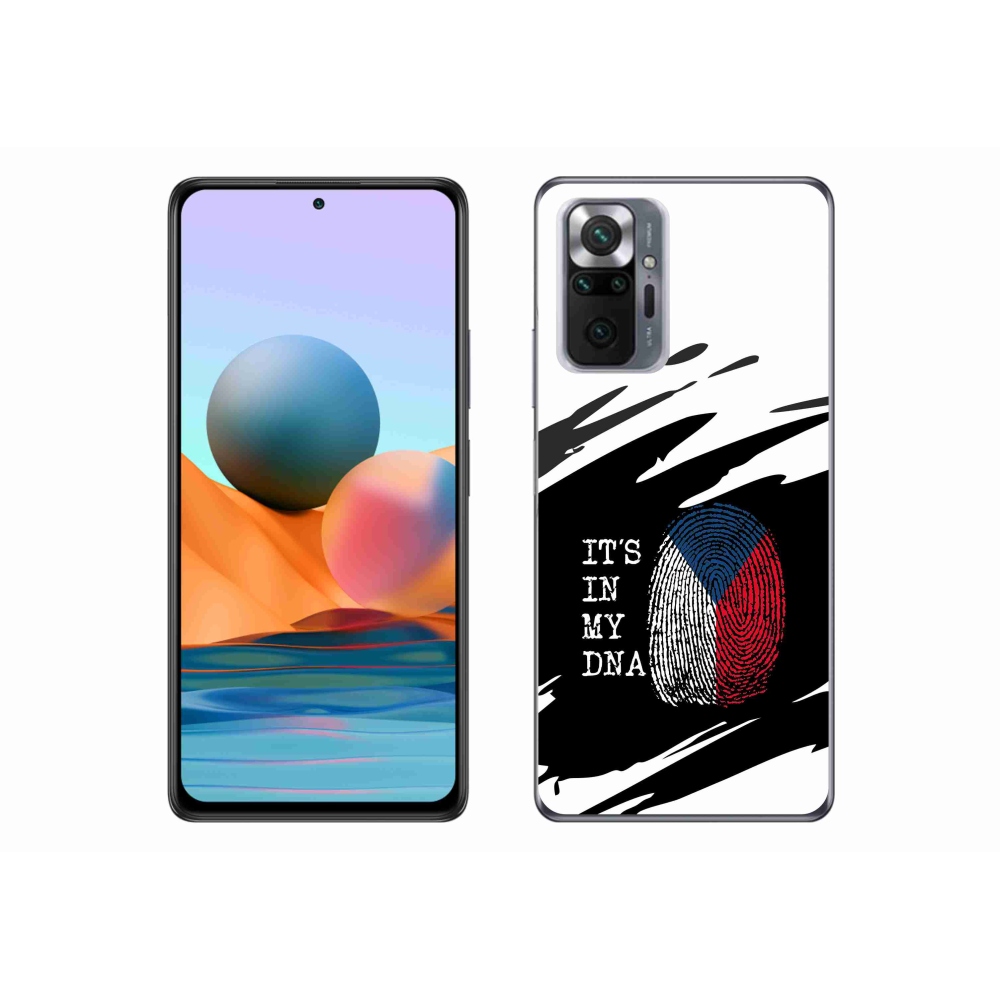 Gelový kryt mmCase na Xiaomi Redmi Note 10 Pro - vlajka otisk prstu černobílé pozadí