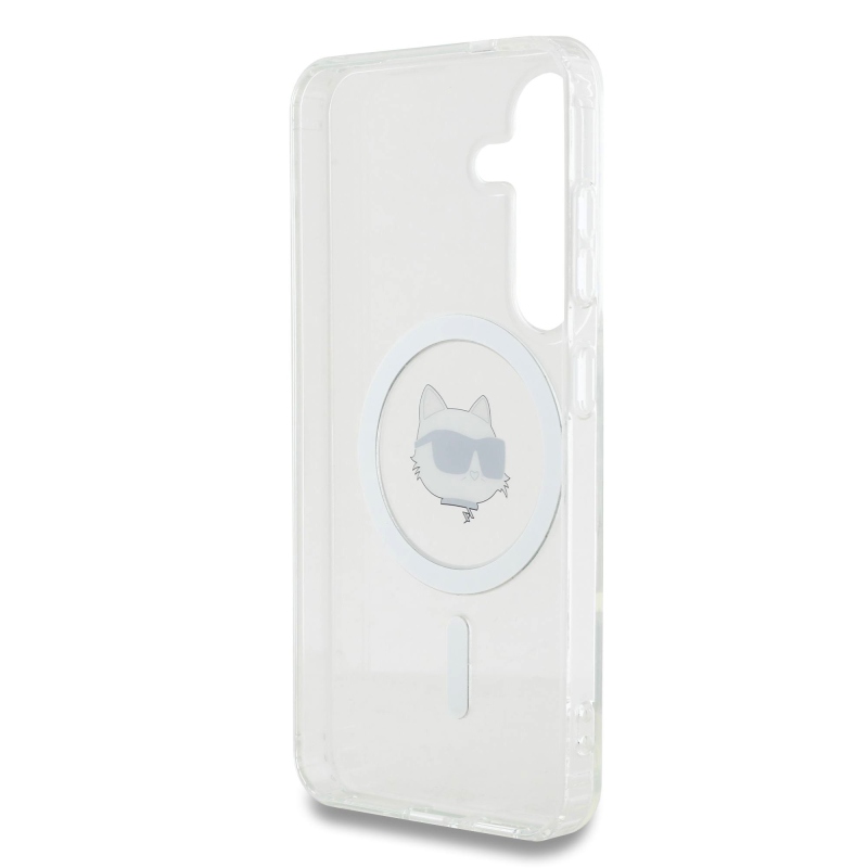 Karl Lagerfeld IML Choupette Head MagSafe Zadní Kryt pro Samsung Galaxy S25 Transparent