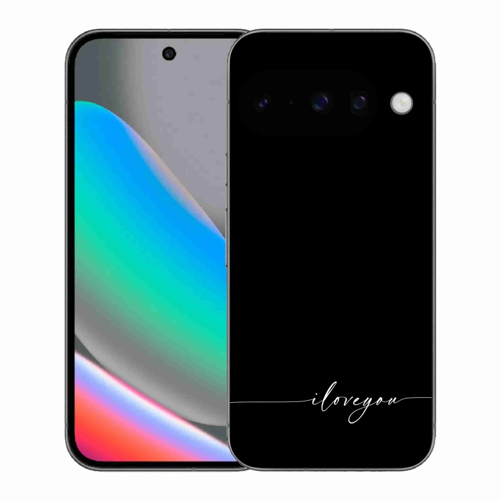 Gelový kryt mmCase na Google Pixel 10 - I love you černé pozadí