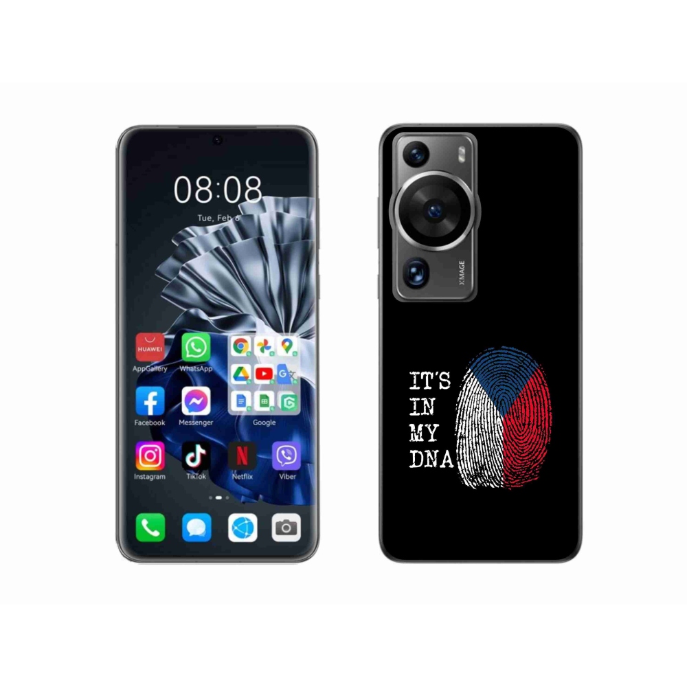 Gelový kryt mmCase na Huawei P60 Pro - vlajka otisk prstu černé pozadí