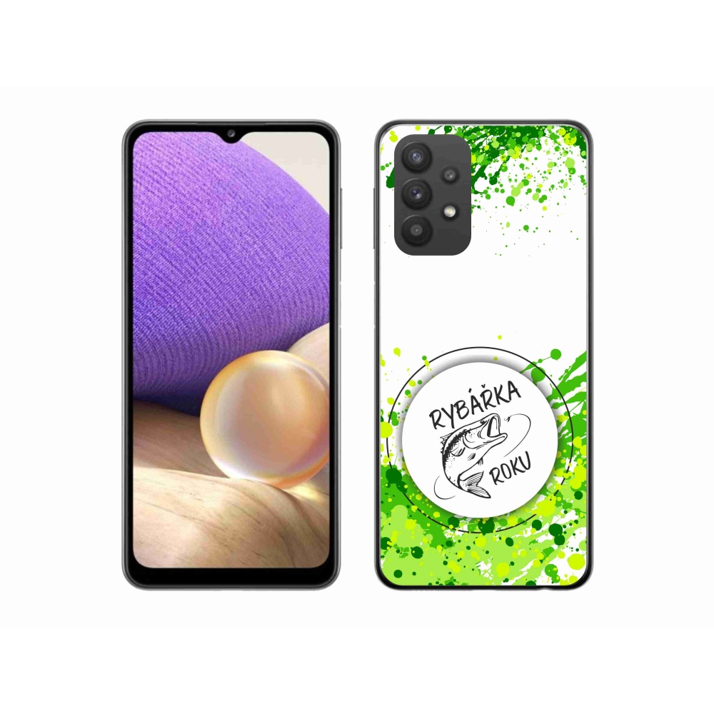 Gelový kryt mmCase na Samsung Galaxy A32 5G - rybářka roku bílé pozadí