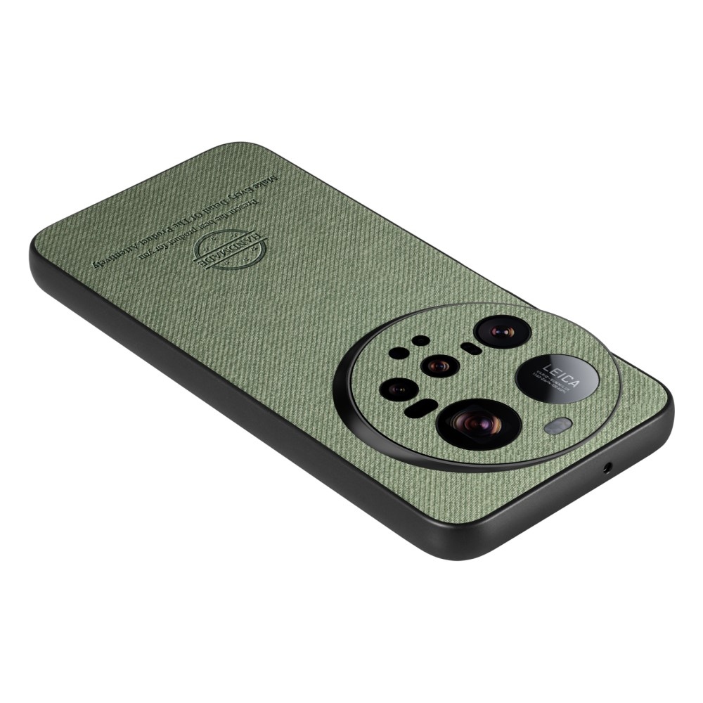 Crafted gelový obal s umělou kůží na Xiaomi 15 Ultra - zelený