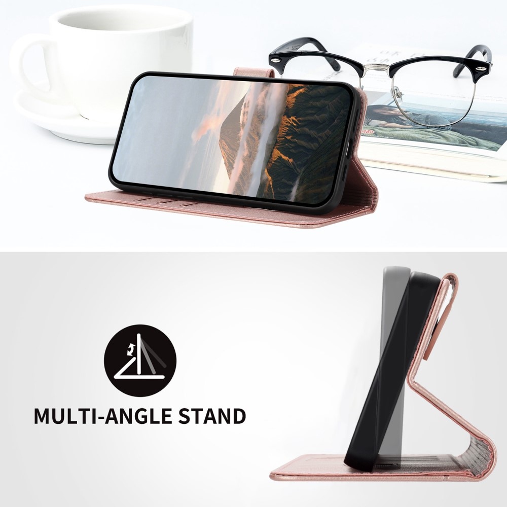 Triangles knížkové pouzdro na Vivo V50 Lite 4G/5G - růžovozlaté