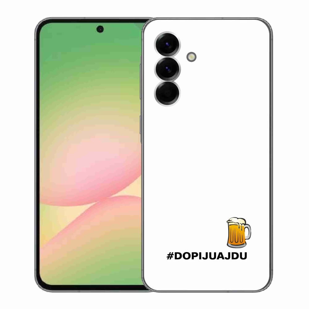 Gelový kryt mmCase na Samsung Galaxy A56 5G - pivní motiv 1 bílé pozadí