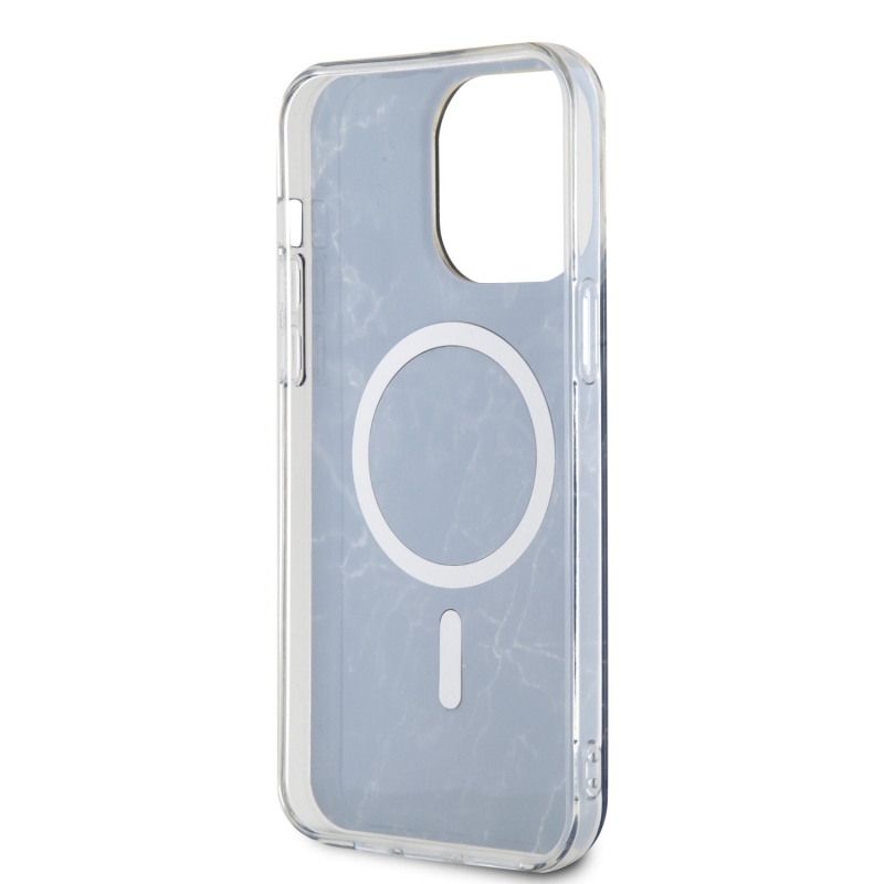 Guess IML Marble MagSafe Zadní Kryt pro iPhone 13 Pro Max Black