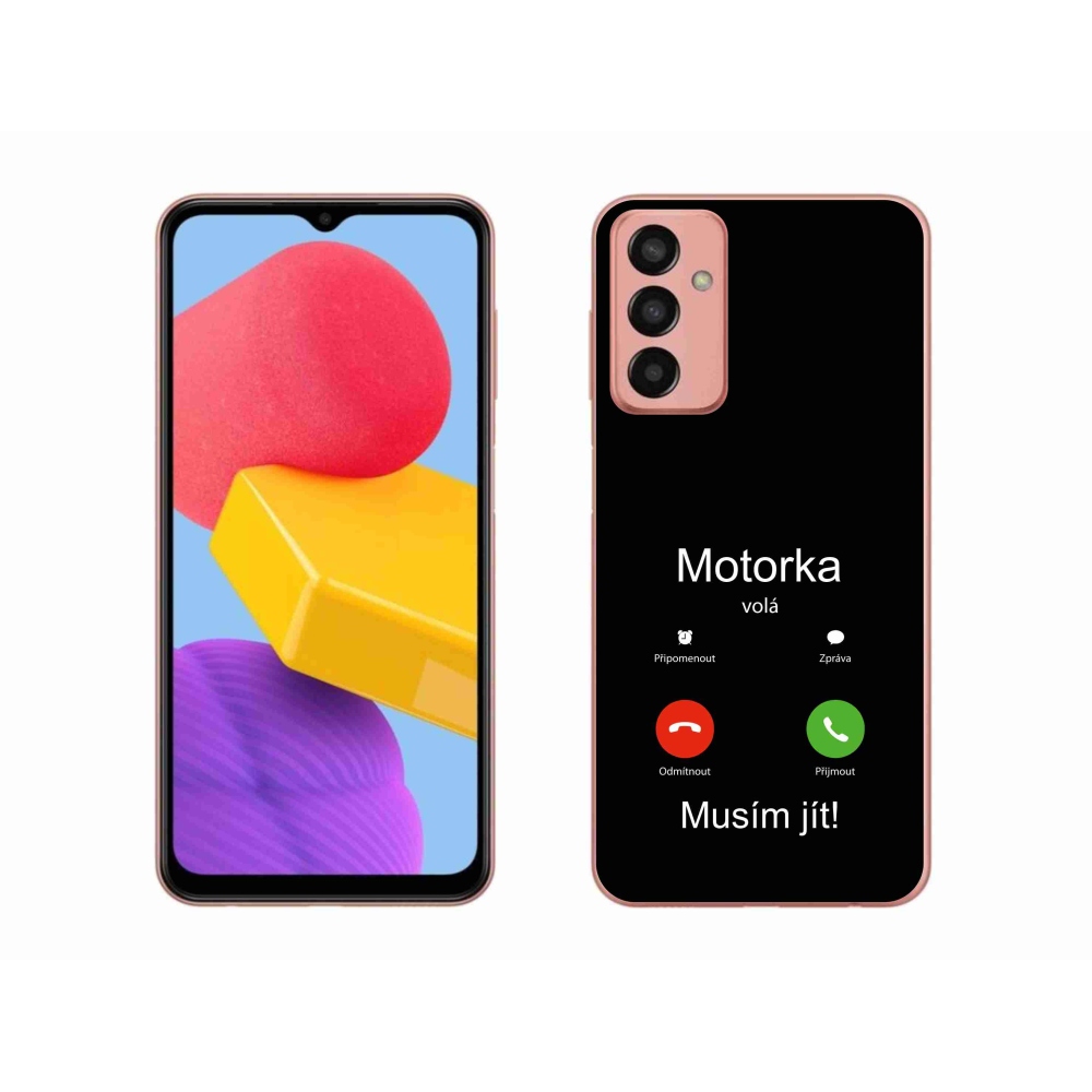 Gelový kryt mmCase na Samsung Galaxy M13 - motorka volá černé pozadí