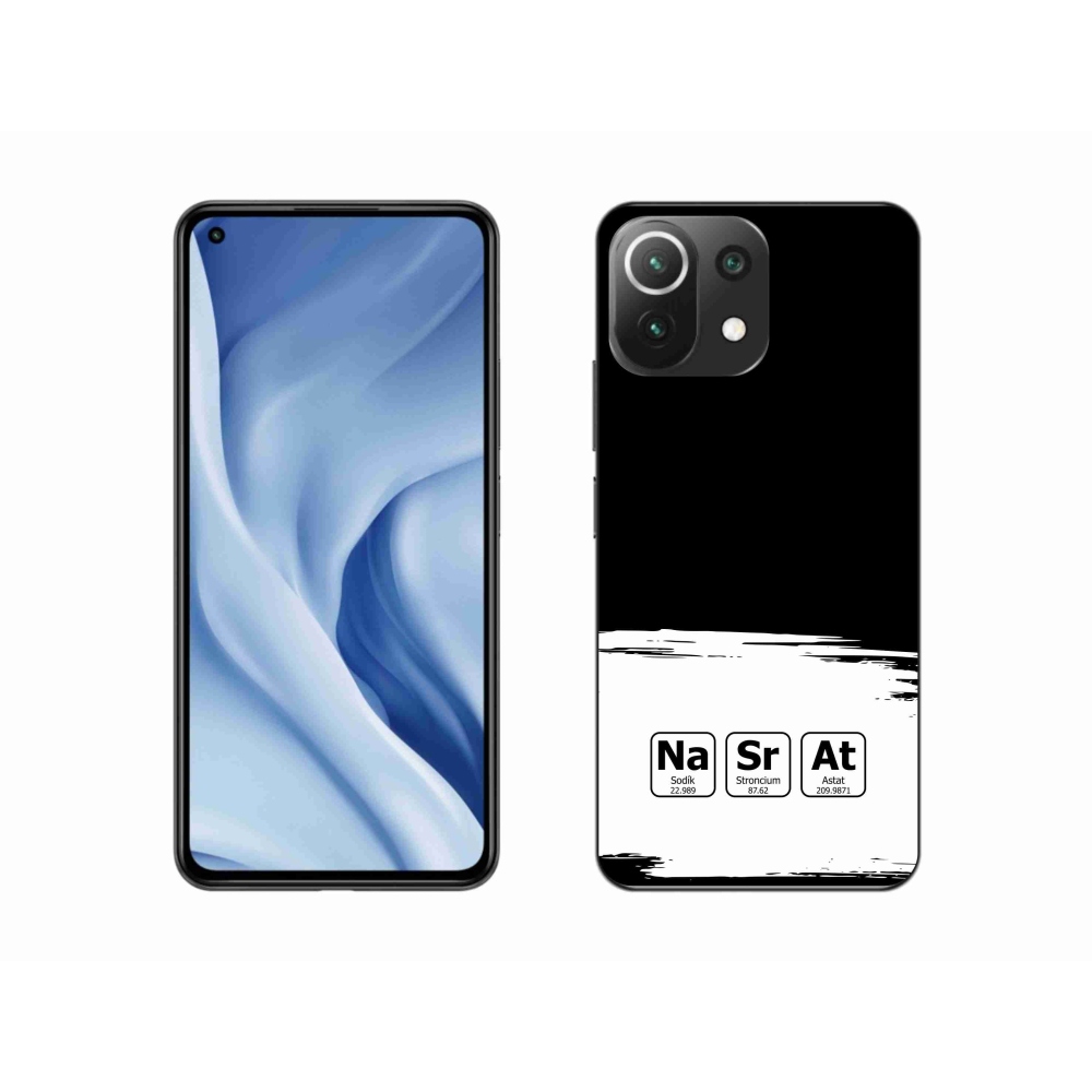 Gelový kryt mmCase na Xiaomi 11 Lite 5G NE - chemické prvky bíločerné pozadí