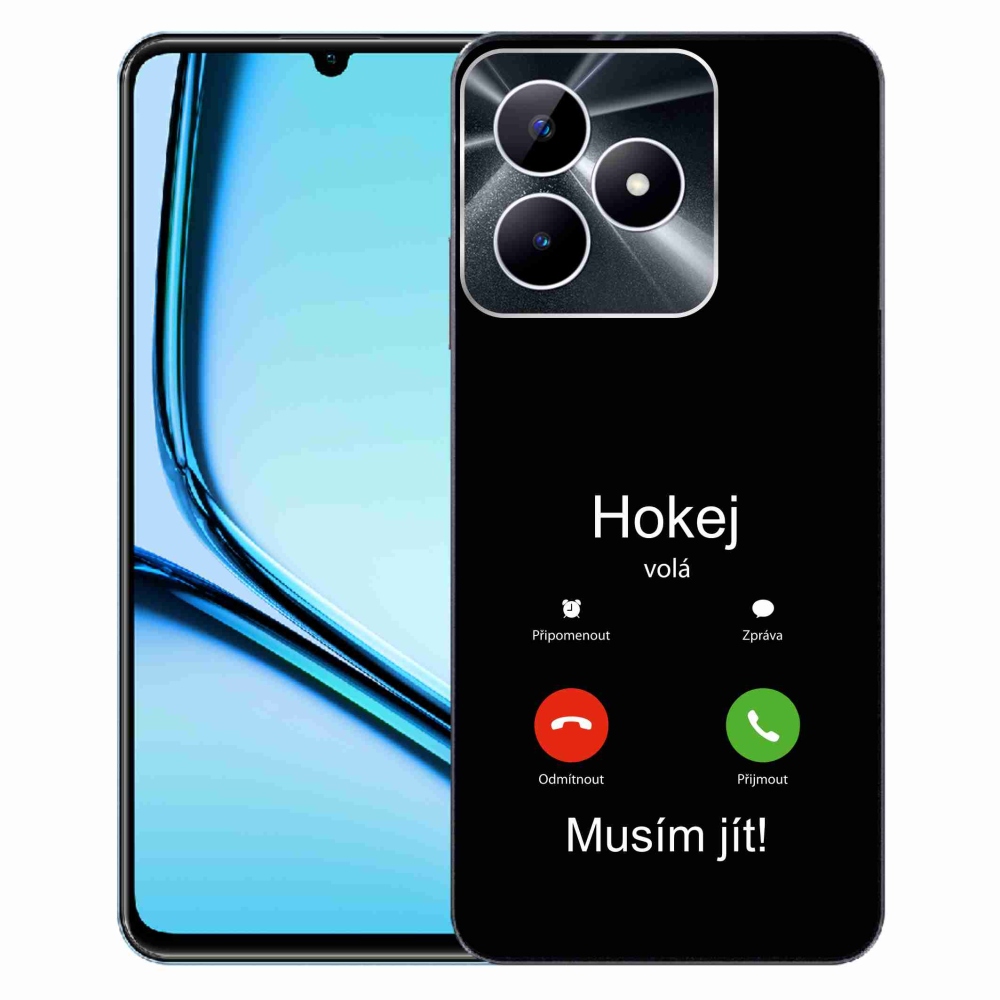 Gelový kryt mmCase na Realme Note 50 - hokej volá černé pozadí