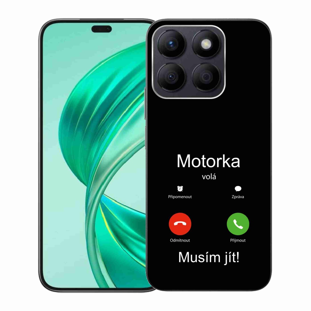 Gelový kryt mmCase na Honor X8b - motorka volá černé pozadí