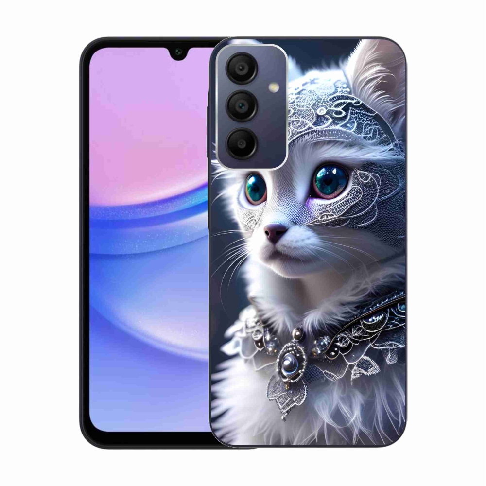 Gelový kryt mmCase na Samsung Galaxy A15 4G/5G - bílá kočka