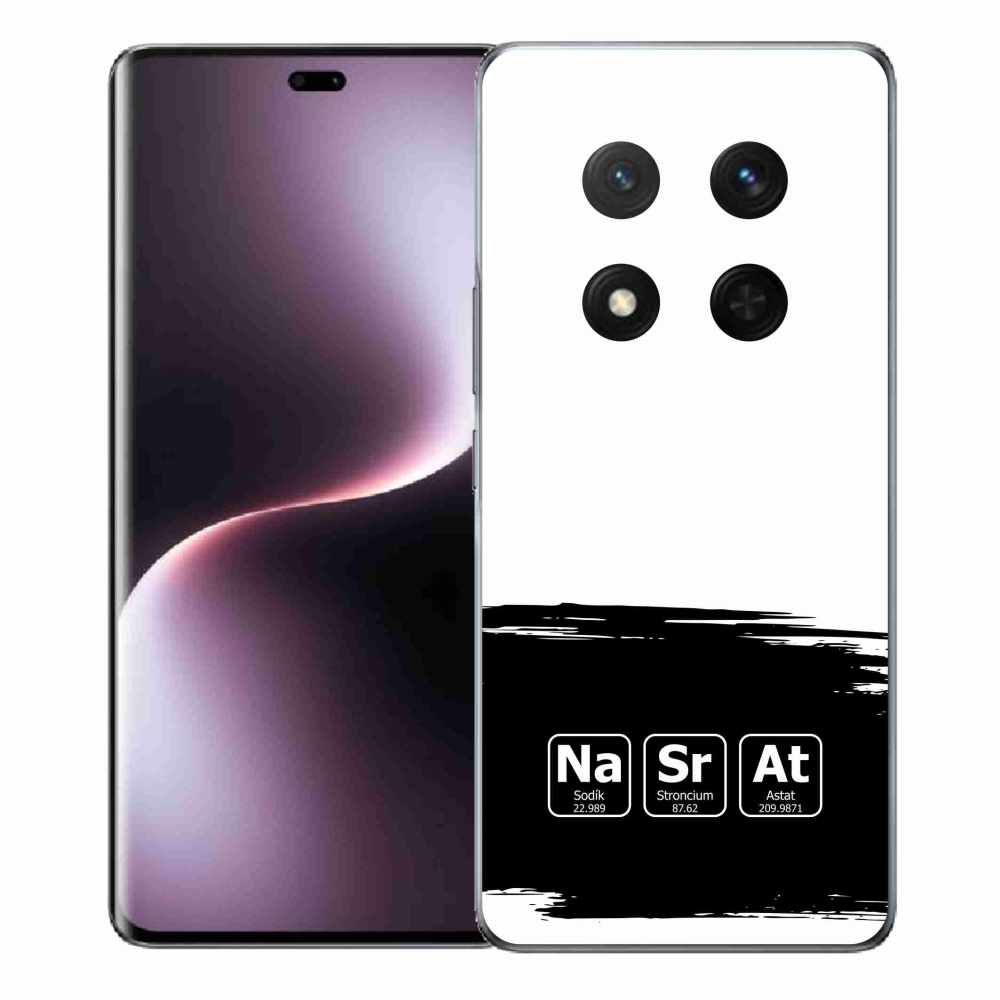Gelový kryt mmCase na Honor Magic 7 Lite 5G - chemické prvky černobílé pozadí
