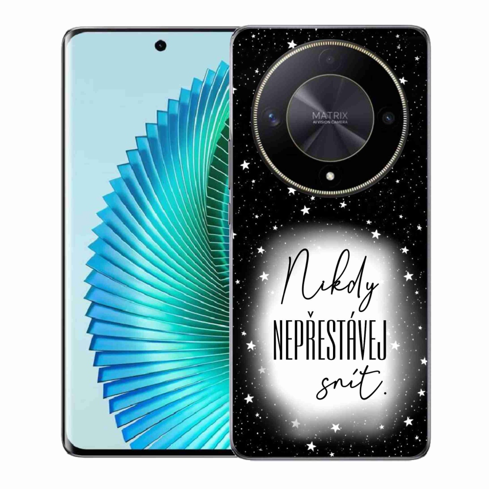 Gelový kryt mmCase na Honor Magic 6 Lite 5G - citát 1 bíločerné pozadí