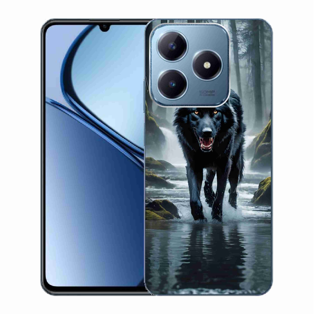 Gelový kryt mmCase na Realme C63 - černý vlk