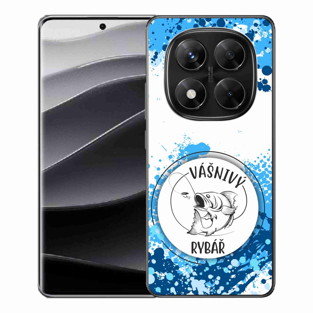 Gelový kryt mmCase na Xiaomi Redmi Note 14 Pro 5G/Poco X7 5G - vášnivý rybář bílé pozadí