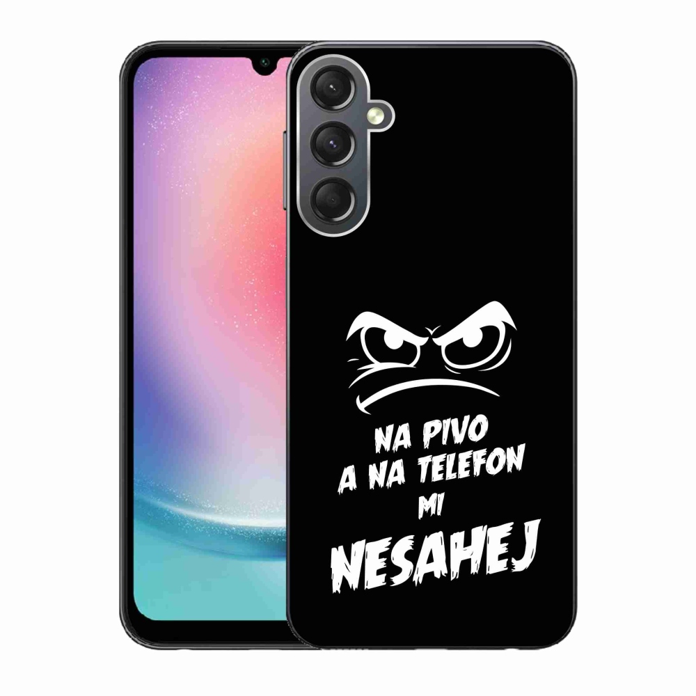 Gelový kryt mmCase na Samsung Galaxy A24 - pivní motiv 2 černé pozadí