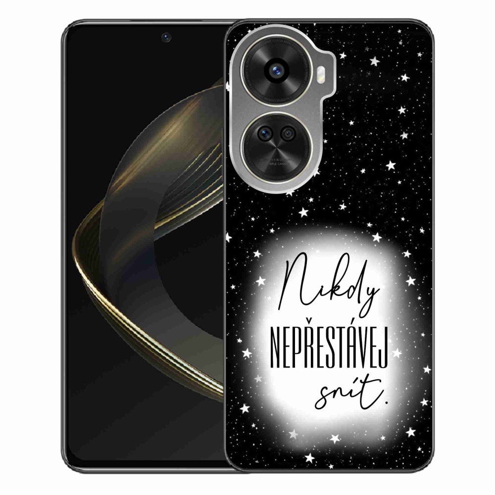 Gelový kryt mmCase na Huawei Nova 12 SE - citát 1 bíločerné pozadí