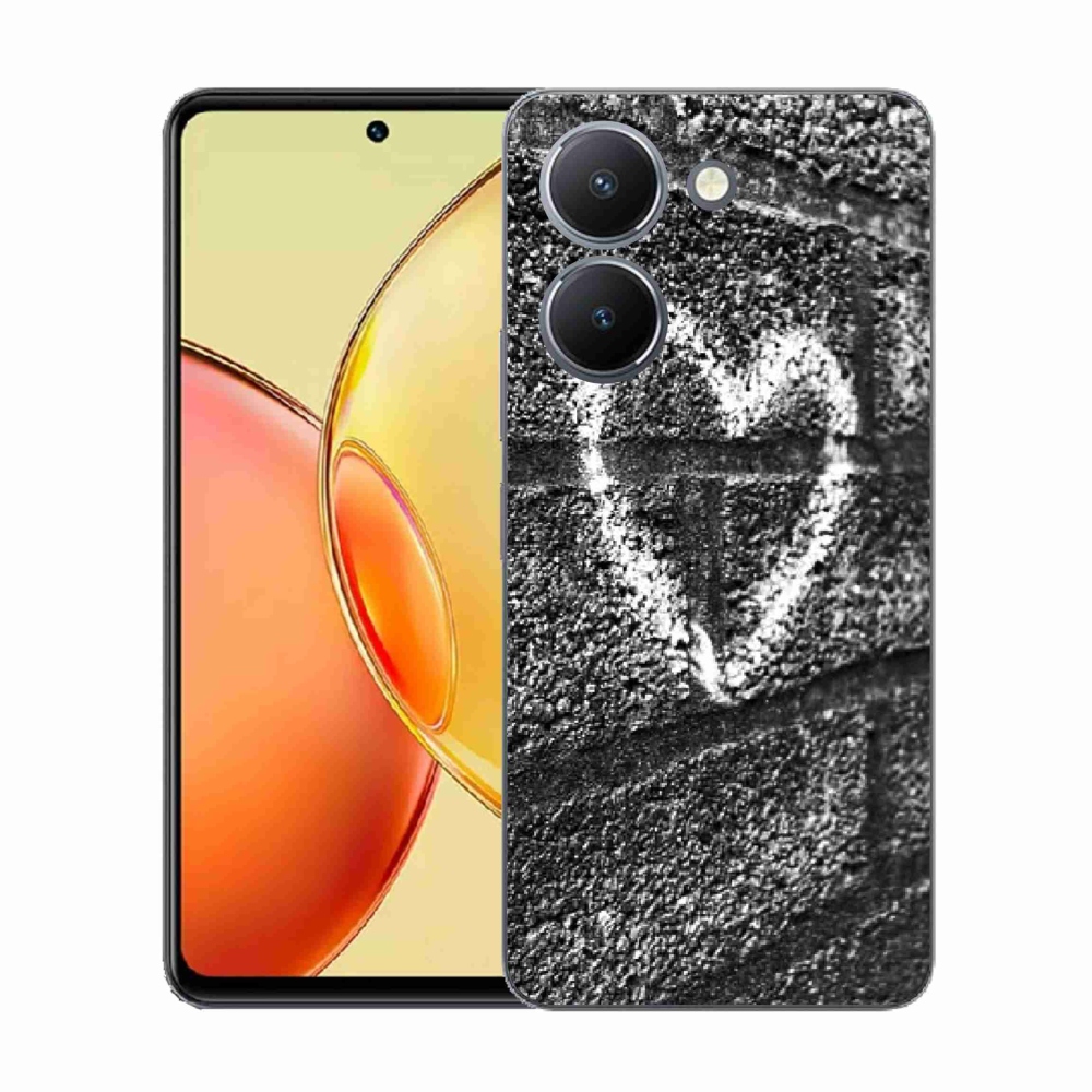 Gelový kryt mmCase na Vivo Y36 - srdce na zdi