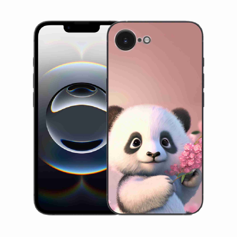 Gelový kryt mmCase na iPhone 16e - roztomilá panda