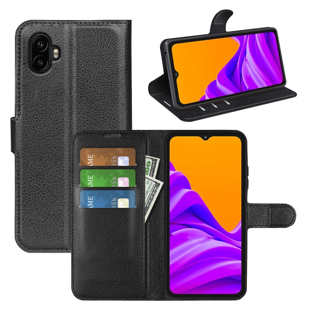 Litchi knížkové pouzdro na Samsung Galaxy Xcover 7 Pro - černé