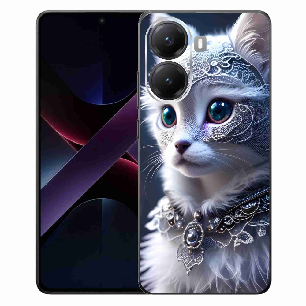 Gelový kryt mmCase na Xiaomi Poco X7 Pro 5G - bílá kočka