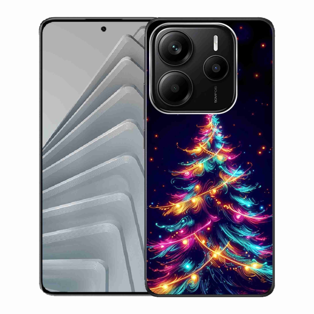Gelový kryt mmCase na Xiaomi Redmi Note 14 5G - neonový vánoční stromek