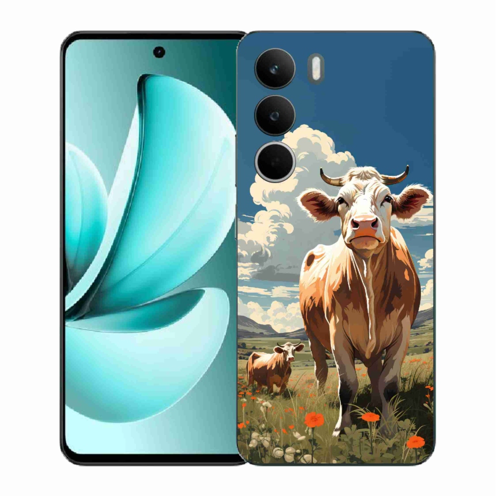 Gelový kryt mmCase na Realme C71 - krávy na louce