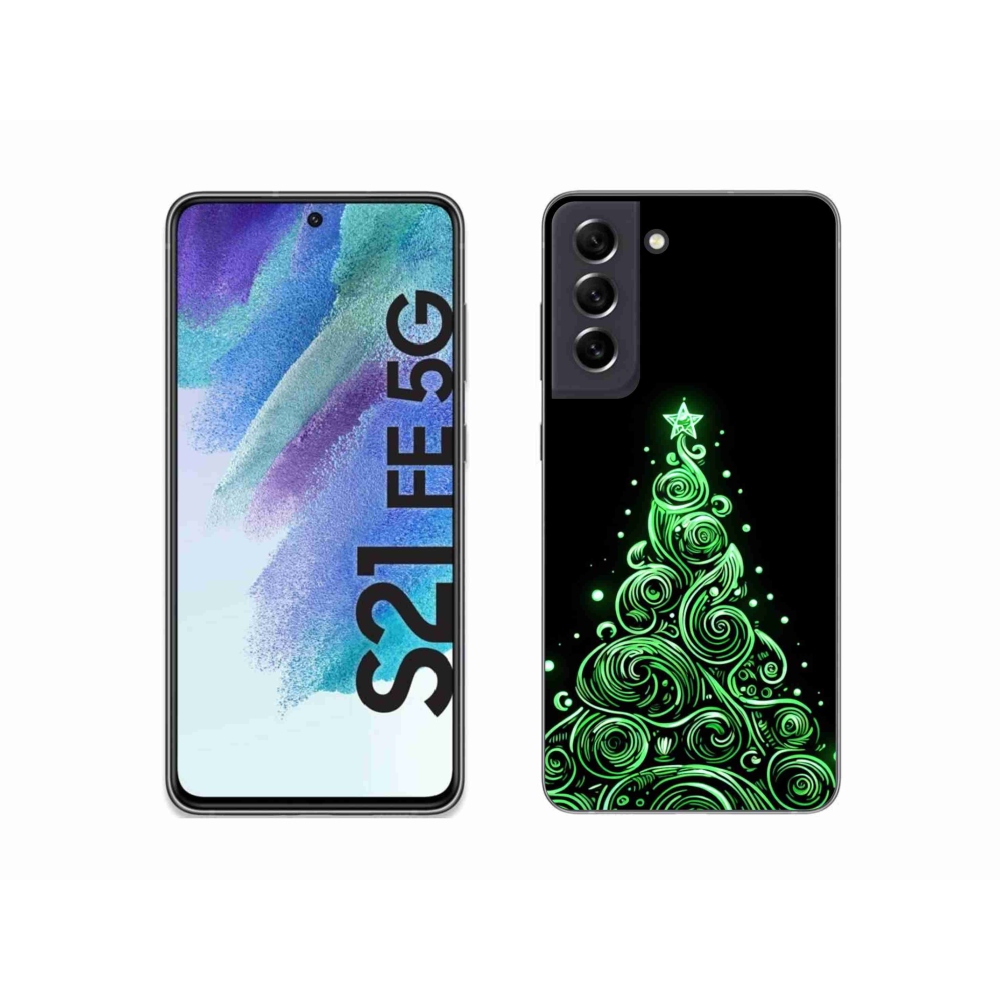 Gelový kryt mmCase na Samsung Galaxy S21 FE 5G - neonový vánoční stromek 3