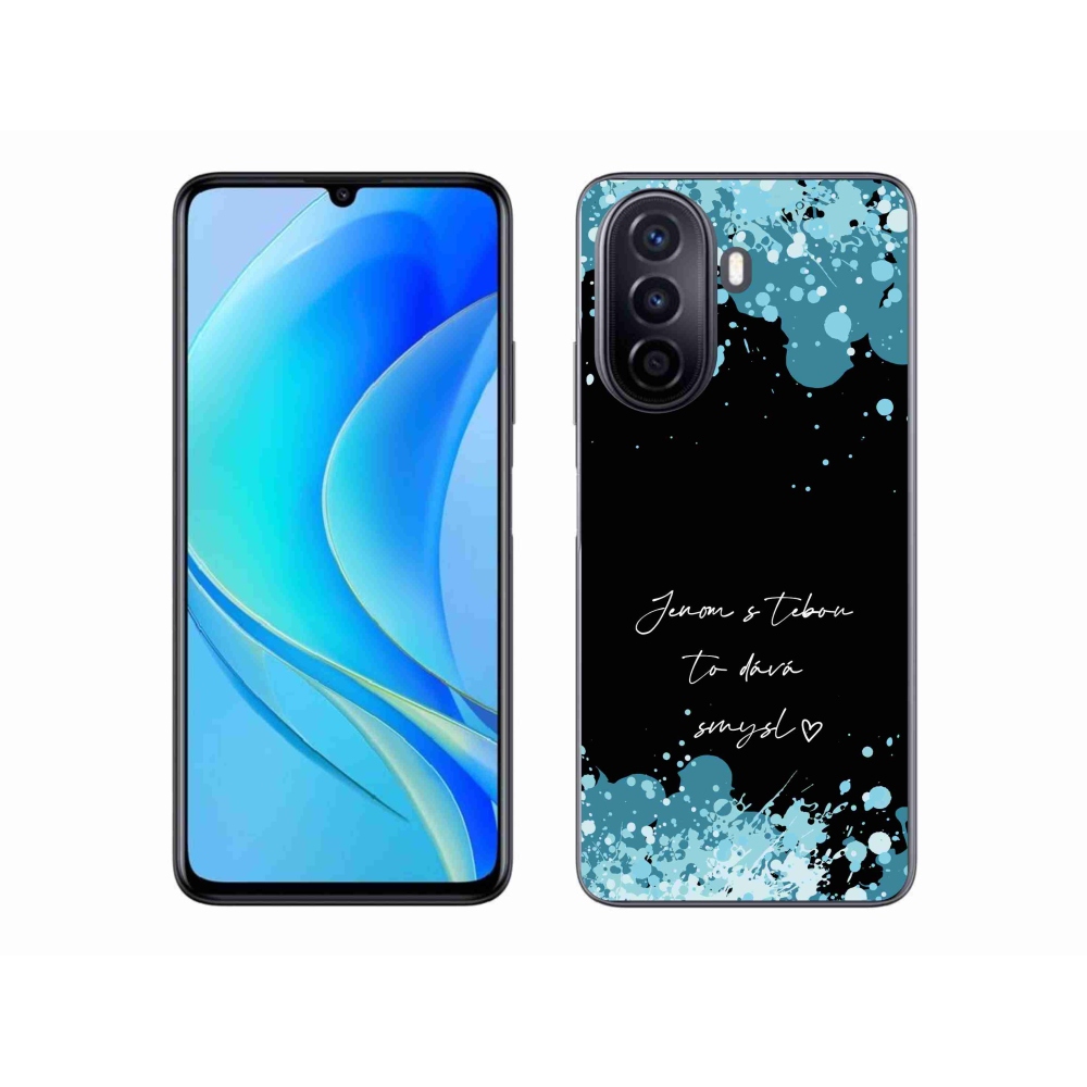 Gelový kryt mmCase na Huawei Nova Y70 - zamilovaný text černé pozadí