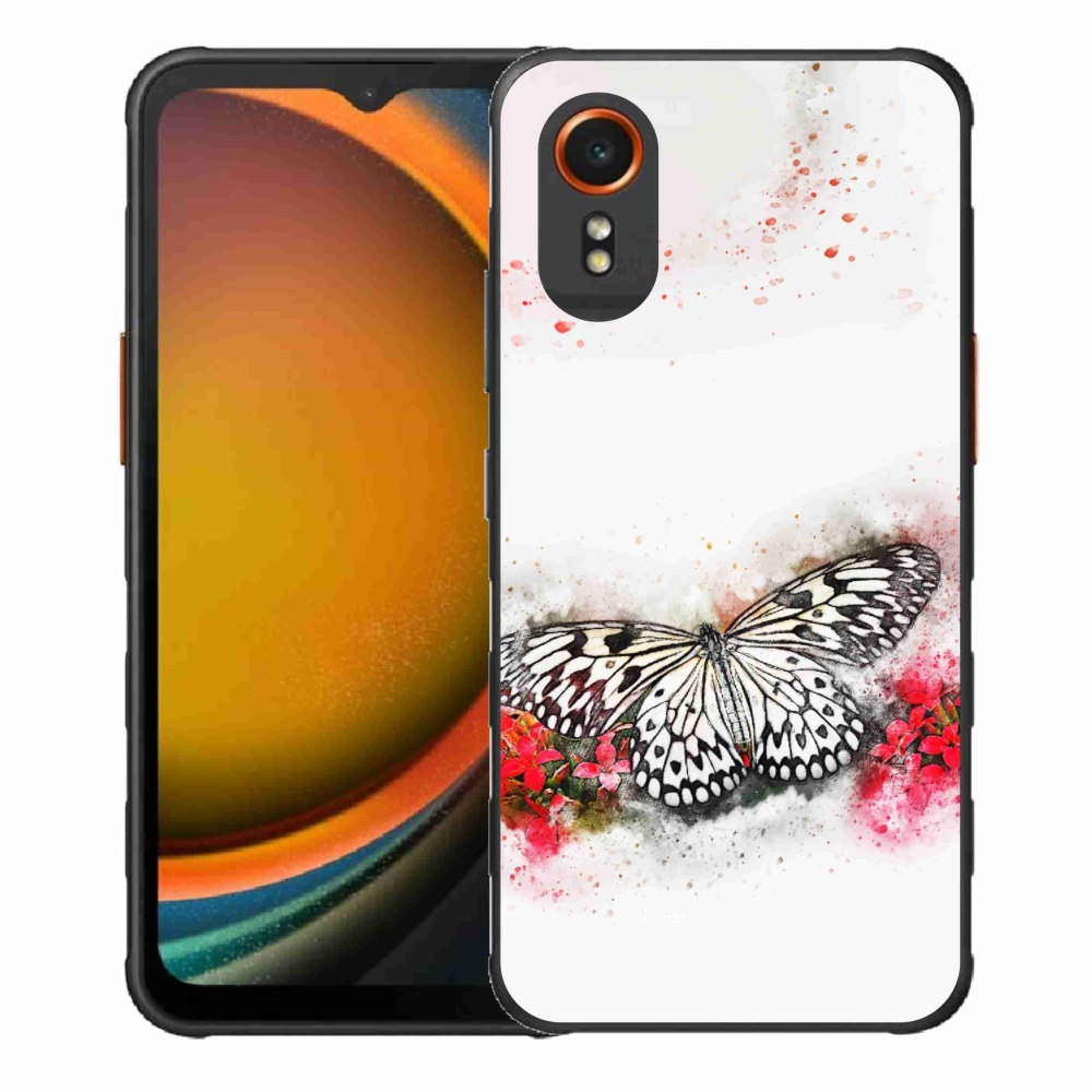 Gelový kryt mmCase na Samsung Galaxy Xcover 7 - černobílý motýl
