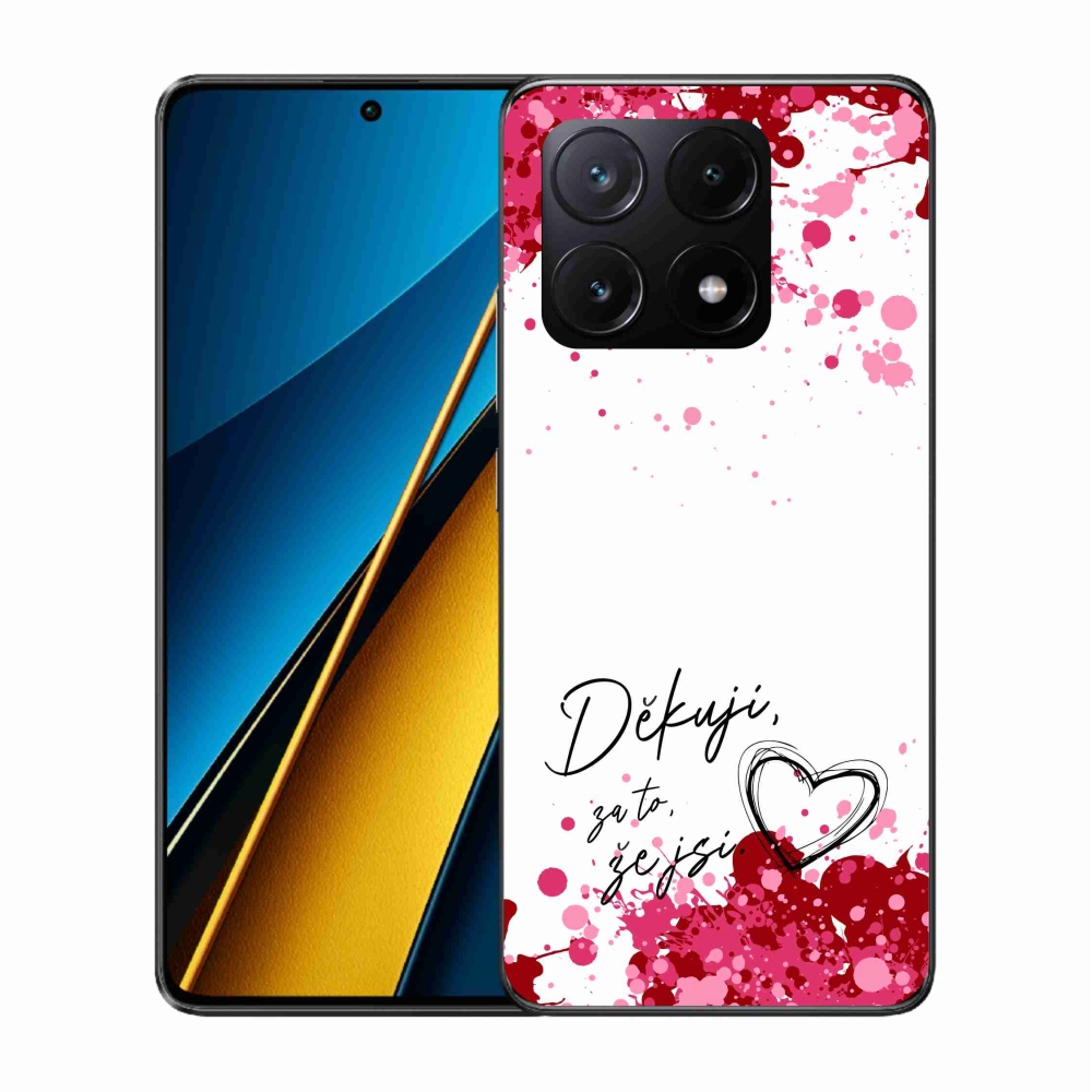 Gelový kryt mmCase na Xiaomi Poco X6 Pro 5G - zamilovaný text 2 bílé pozadí