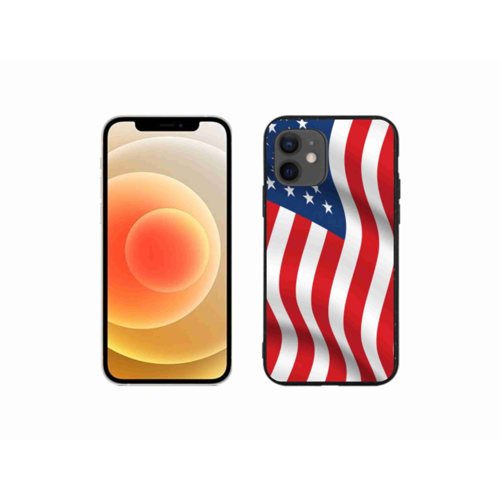 Gelový kryt mmCase na mobil iPhone 12 mini - USA vlajka