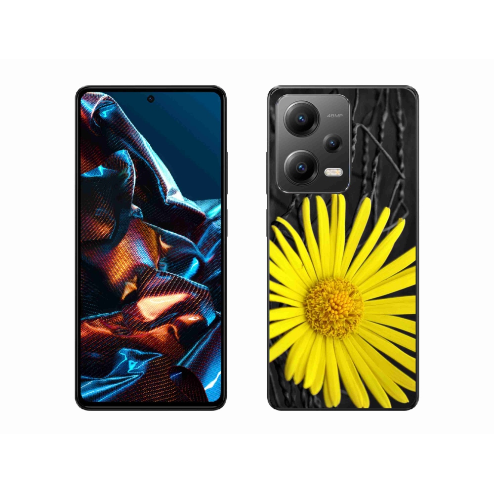 Gelový kryt mmCase na mobil Xiaomi Redmi Note 12 Pro 5G - žlutá květina