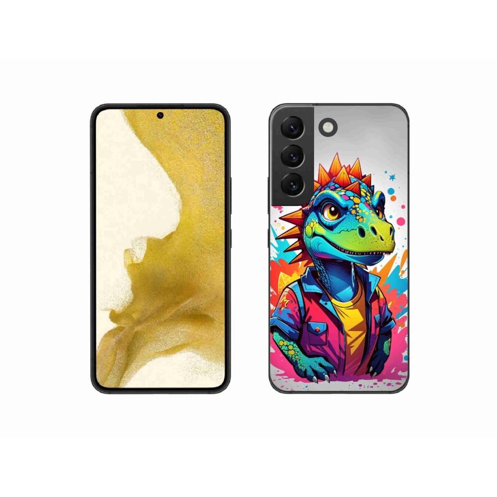 Gelový kryt mmCase na Samsung Galaxy S22 5G - barevný dinosaurus