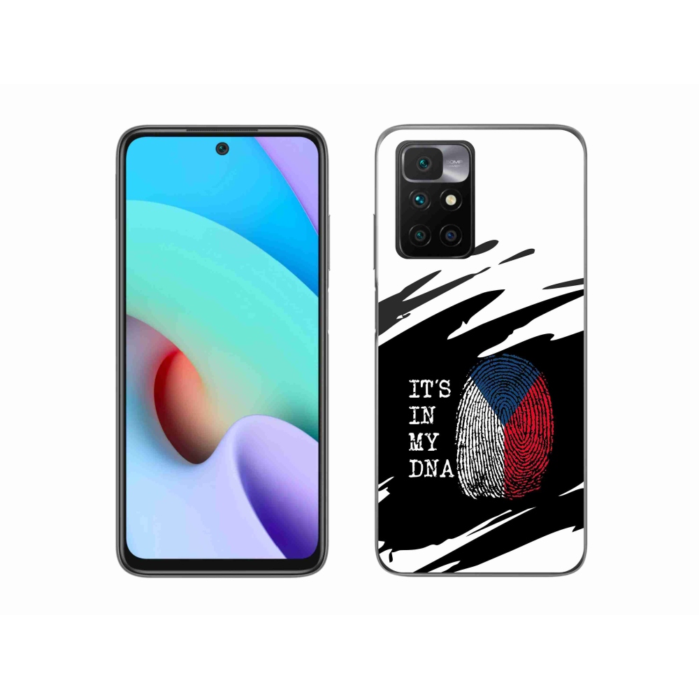 Gelový kryt mmCase na Xiaomi Redmi 10/Redmi 10 (2022) - vlajka otisk prstu černobílé pozadí