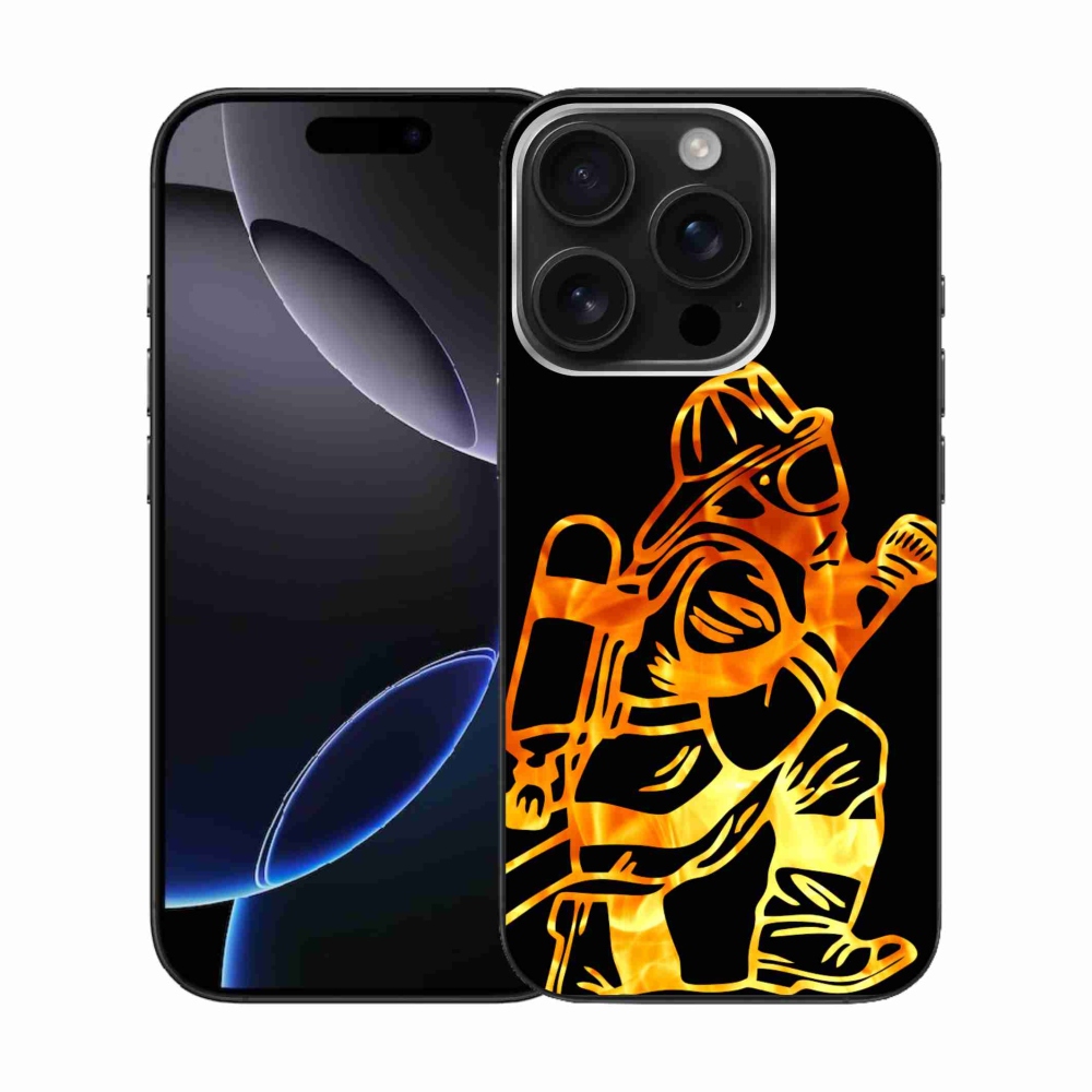 Gelový kryt mmCase na iPhone 16 Pro - hasič 1