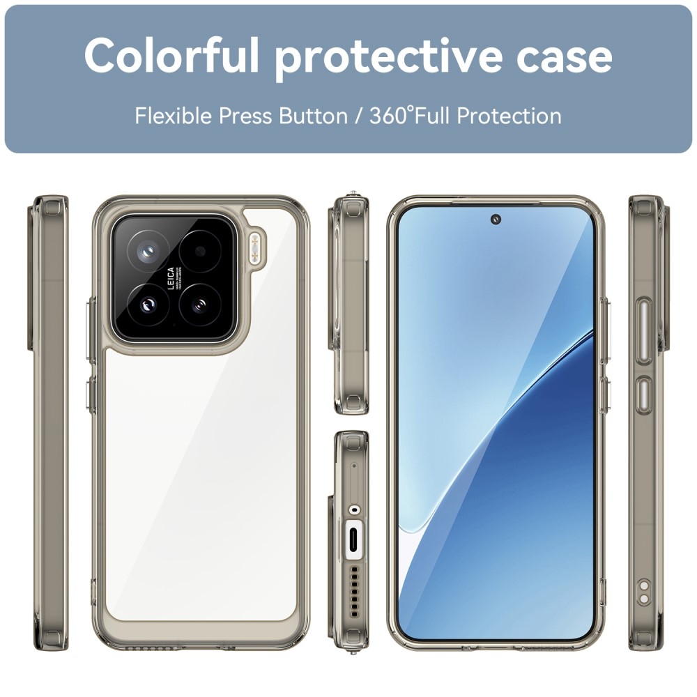 Gelový obal s pevnými zády na Xiaomi 15 - šedý