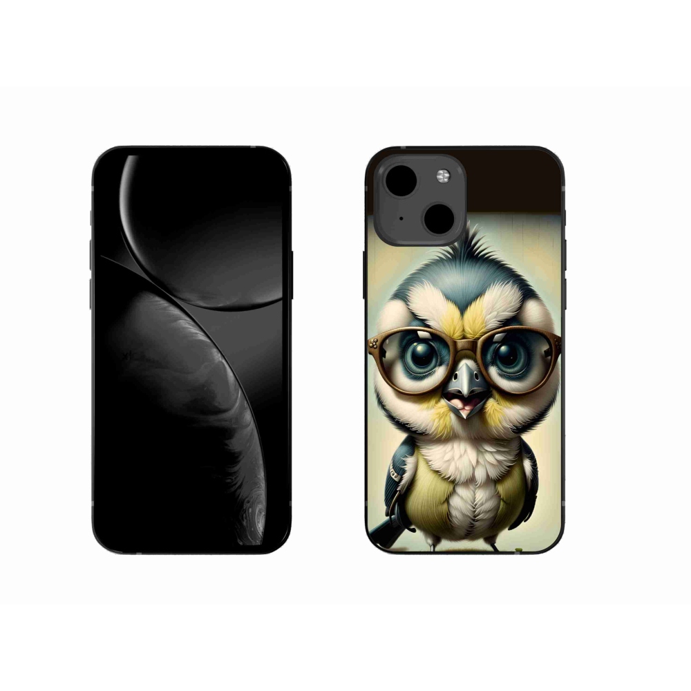 Gelový kryt mmCase na iPhone 13 - mládě s brýlemi