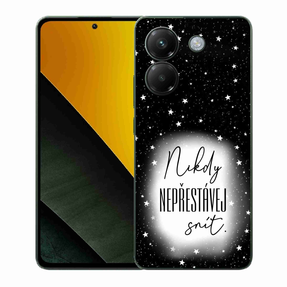 Gelový kryt mmCase na Xiaomi Poco M7 Pro 5G - citát 1 bíločerné pozadí