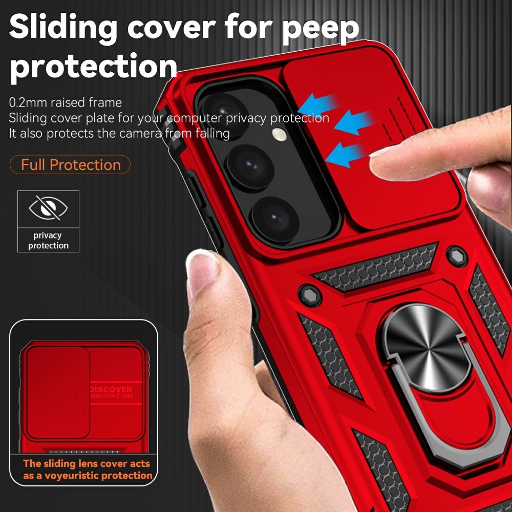 Ring odolný kryt na Samsung Galaxy S25 - červený