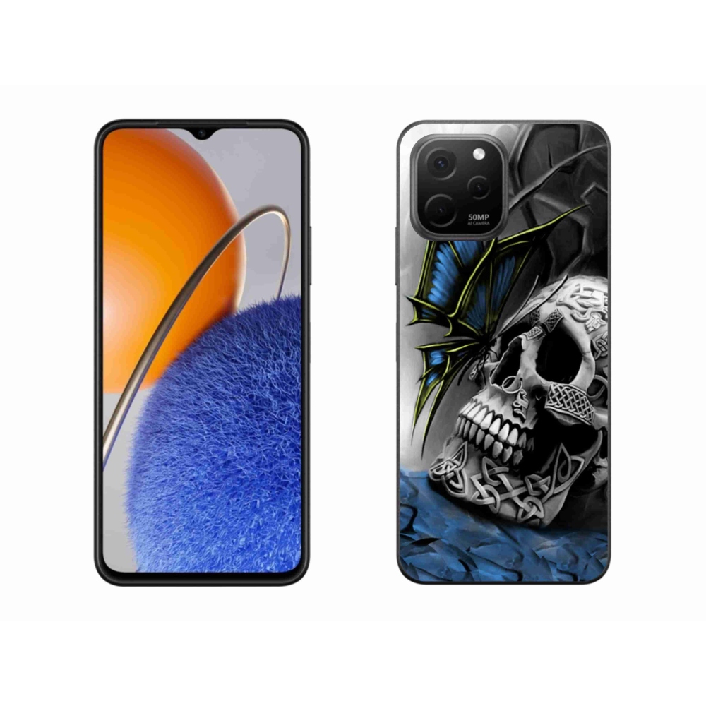 Gelový kryt mmCase na Huawei Nova Y61 - motýl a lebka
