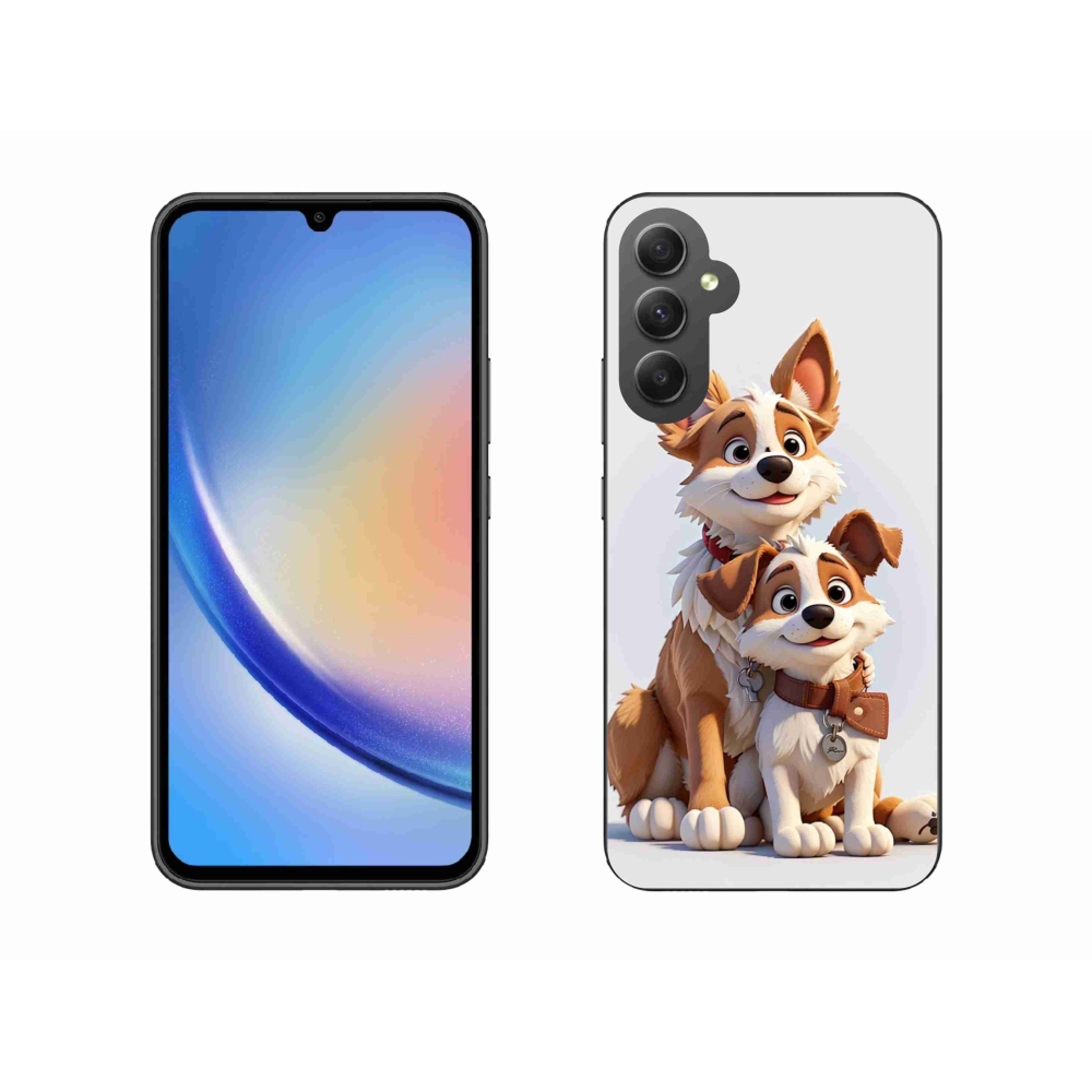 Gelový kryt mmCase na Samsung Galaxy A34 5G - kreslení psi