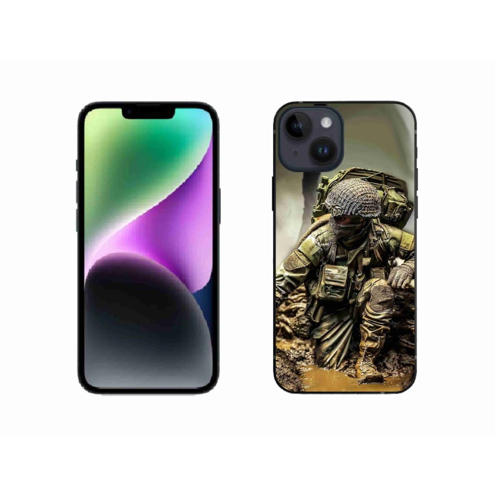 Gelový kryt mmCase na iPhone 14 - voják