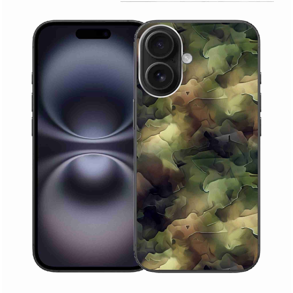 Gelový kryt mmCase na iPhone 16 - maskáčový vzor 10